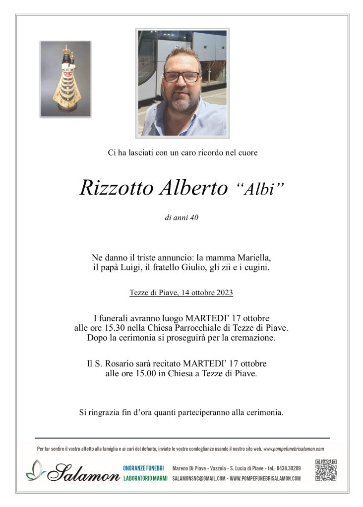 Epigrafe Rizzotto Alberto